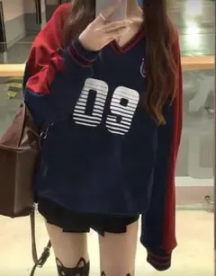 長袖スウェットシャツ 韓国スタイル カジュアルプルオーバー