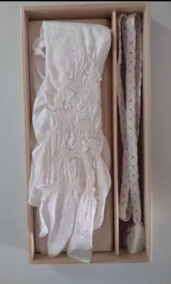 アイボリーに金糸で装飾のシルク帯揚げ＆帯締め2点セット昭和レトロ