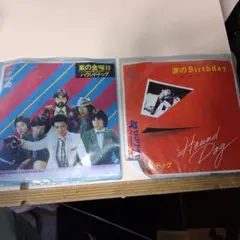 ハウンドドッグ 嵐の金曜日 涙のBirthday レコード2枚セット