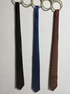 ネクタイセット 黒 青 茶色 花柄 ペイズリー