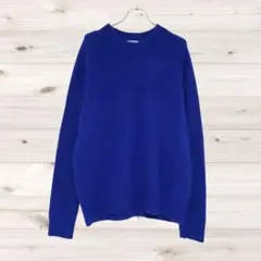 A1720 GLOBAL WORK ニット セーター 長袖(LL XL) 青のサムネイル