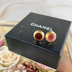 シャネル　CHANEL　ピアス　グリポア　レッド　ココマーク　ヴィンテージ