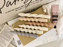 スパイラルキャンドル　1個　ソイキャンドル　テーパーキャンドル　韓国　雑貨