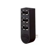 エレコム USBハブ 2.0 バスパワー 3ポート 直挿し　ブラック