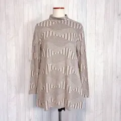 【noa-ge】長袖ハイネックトップス チュニック ゆったり きれいめ M