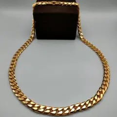 未使用保管品　重厚喜平チェーンネックレス ― 圧倒的存在感のゴールドトーン