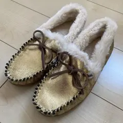 新品　未使用　タグ付き　モカシン　ゴールド