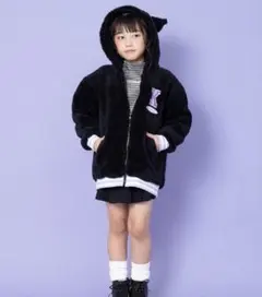 ANAPKIDS×クロミ耳付きボアジップパーカー