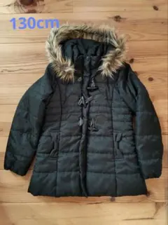 フード取外し可 中綿コート アウター ブラック 130