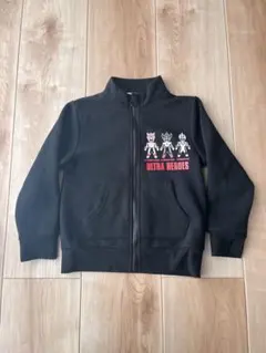 ウルトラヒーローズ 裏起毛 ジップアップパーカー 110cm ブラック