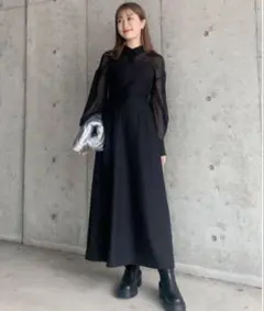 rienda シャツコンビワンピース