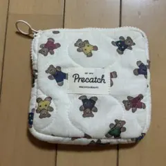 Precatch クマ柄 キルティング ポーチ