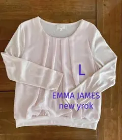 EMMAJAME プリーツデザイン長袖ブラウス