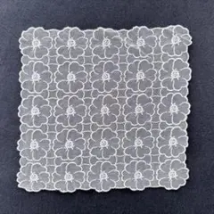 レースハンカチ 24cm 薄ピンク花柄