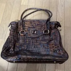 コッコフィオーレ/ブラウン クロコダイル風ハンドバッグ
