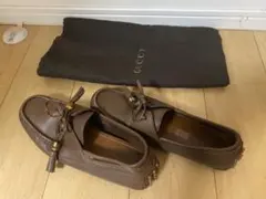 【良品】GUCCI ブラウンレザー ローファー