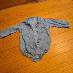 BLACK BEAN デニムシャツ風ロンパース M