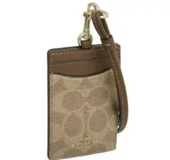 ★新品★ COACH IDカードホルダー キャンバス ブラウン