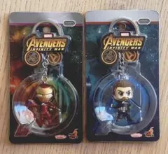 ホットトイズ コスベイビー キーチェーン アイアンマン キャプテンアメリカ 2点
