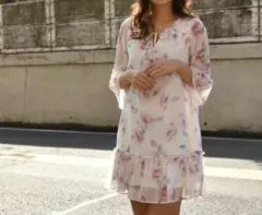 ✨美品✨セシルマクビー　花柄フリルチュニックワンピース