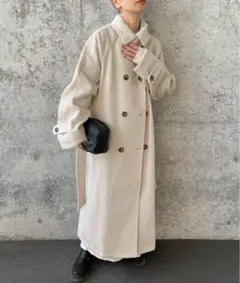ウールライク 2WAY ステンカラー ロングコート センスオブプレイス