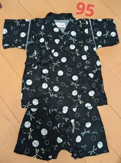 甚平 キッズ ベビー 95 綿100％ くろわっさんすべべ