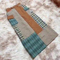 ✨A MES COTES CHAQUE✨ (M) タイトスカート 切替チェック