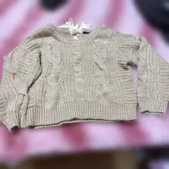 INGNI ベージュ ケーブルニットセーター