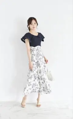 tocco closet ビックカラーロングワンピース ドッキングワンピース♡