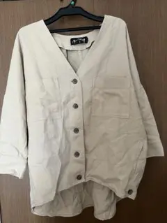 Omekashi ノーカラー　リネン　ジャケット