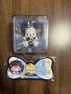 サンリオ ハッピーくじ ポチャッコ フィギュア　缶バッチSET マイメロ