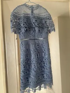 ライトブルーレースパーティードレス