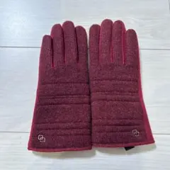 ワインレッド ニット手袋 フルフィンガーのサムネイル