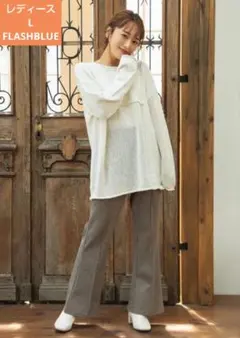 FLASHBLUE 新品 レディース ニット セーター ホワイト 人気 トップス