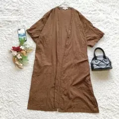 ニコアンド カーディガン ロング 長袖 羽織り 無地 L 体型カバー レイヤード