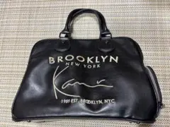 karl Kani ブラックレザー トートバッグ　ボストン ラウンドポーチ