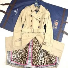 【ほぼ未使用】アクアスキュータム レオパード柄ライナー トレンチコート 付属完備