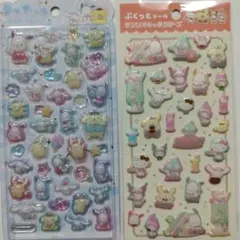 サンリオキャラクターシール 2枚セット うるちゅるポップシール&ぷくっとシール