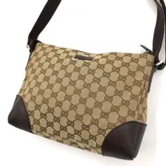【極上美品・使用感少✨】グッチ ショルダーバッグ GG柄 スクエア キャンバス