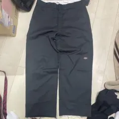 Dickies ブラック ワークパンツ 34x32 カットオフ