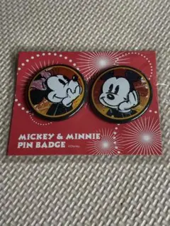 ミッキー & ミニーピンバッジ 2個セット