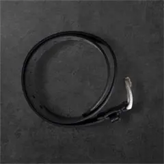 【シンプル】メンズ レザーベルト ブラック シルバーバックル