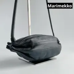 marimekko ラム レザー ショルダーバッグ ボディバッグ カーキ - メルカリ