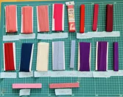 【美品】バイアステープ　赤系11個　青系7個 おまけ付き