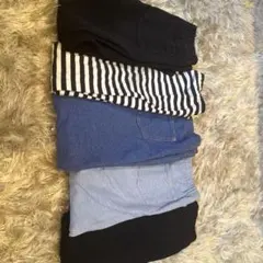 長ズボン5点セット（黒・ストライプ・青・グレー）