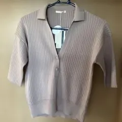 AuieF ベージュ 半袖ニット