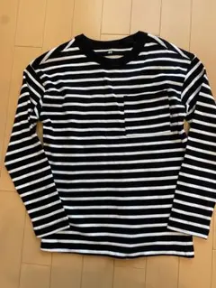 H&M 黒白ストライプ 長袖カットソー 130