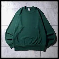 90s USA製 JERZEES 短丈 スウェット グリーン 緑 無地 Mのサムネイル