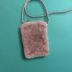 ファー素材 スマホショルダーバッグ ピンクのサムネイル
