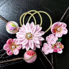 つまみ細工髪飾りお祝い、卒業式、お雛様